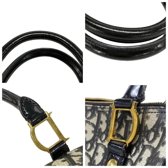 DIOR/ChristianDior Trotteur Cream Black PVC Patent Leather Handbag 674-082025 - Picture 7 of 14